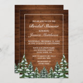 スノーウッドアンドフォレストカントリーパインブライダルシャワー 招待状 (正面/裏面)