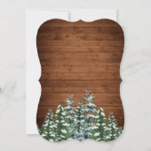 スノーウッドアンドフォレストカントリーパインブライダルシャワー 招待状 (裏面)