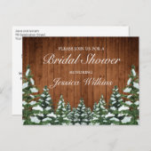 スノーウッドアンドフォレストカントリーパインブライダルシャワー 案内ポストカード (正面/裏面)
