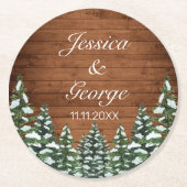 スノーウッドアンドフォレストカントリーパイン結婚ズ ラウンドペーパーコースター (正面)