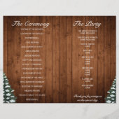 スノーウッドアンドフォレストカントリーパイン結婚式 プログラム (裏面)