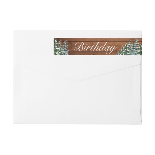 スノーウッドアンドフォレストカントリーパイン誕生日 ラップアラウンドラベル (裏面)