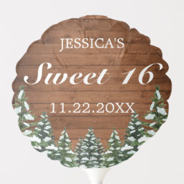 スノーウッドアンドフォレストルーラルパインスウィート16誕生日 バルーン
