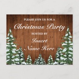スノーウッドクリスマスパーティの招待状はがき 案内ポストカード