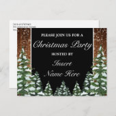 スノーウッドクリスマスパーティの招待状はがき 案内ポストカード (正面/裏面)