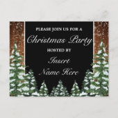 スノーウッドクリスマスパーティの招待状はがき 案内ポストカード (正面)