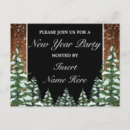 スノーウッドパインニューイヤーパーティの招待状はがき 案内ポストカード