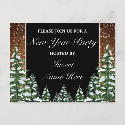 スノーウッドパインニューイヤーパーティの招待状はがき 案内ポストカード (正面)