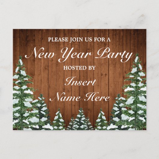 スノーウッドパインニューイヤーパーティの招待状はがき 案内ポストカード (正面)