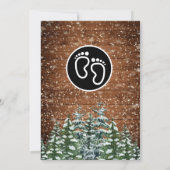 スノーウッドフォレストパイン男の赤ちゃん誕生お祝い 招待状 (裏面)