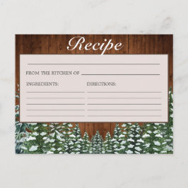 スノーウッドフォーレストパインブライダルシャワーレシピカード ポストカード