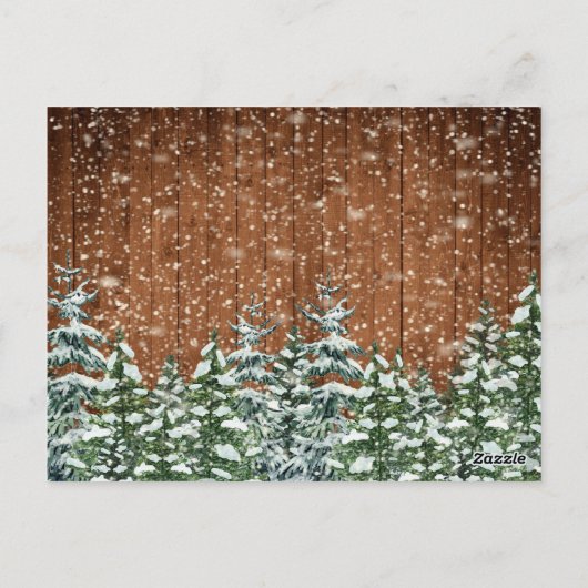 スノーウッドフォーレストパインブライダルシャワーレシピカード ポストカード (裏面)