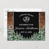 スノーウッドフォーレストパインブライダルシャワーレシピカード ポストカード (正面/裏面)