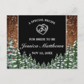スノーウッドフォーレストパインブライダルシャワーレシピカード ポストカード (正面)