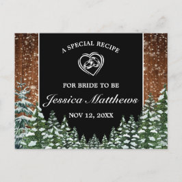 スノーウッドフォーレストパインブライダルシャワーレシピカード ポストカード