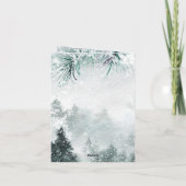 スノーウッドランドぶら下がったフォレストガラスオーナメントホリ シーズンカード (裏面)