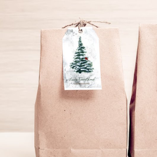 スノーウッドランドクリスマスツリーホリデー ギフトタグ
