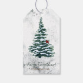 スノーウッドランドクリスマスツリーホリデー ギフトタグ (正面)