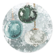 スノーウッドランドフォレストヴィンテージグリーンガラスオーナメント