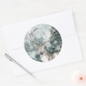 スノーウッドランドマウンテンフォレストウィンターステーグ ラウンドシール (封筒)