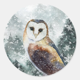 スノーウッドランド山林フクロウ ラウンドシール