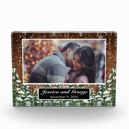 スノーウッド&フォレストフォトオーバーレイガラスブロック フォトブロック (正面)