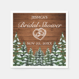 スノーウッド & フォレスト カントリー パイン ブライダル シャワー スタンダードカクテルナプキン