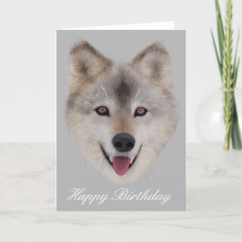 スノーウルフ誕生日カード カード