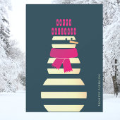 スノーウーマンは雪だるまをクリスマスに飾る シーズンカード