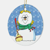 スノーウーマンオーナメント セラミックオーナメント (左)
