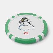 スノーウーマングリーン25ストライプのトランプのポーカーチップ ポーカーチップ (シングル)