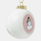 スノーウーマンセラミッククリスマスボールオーナメント セラミックボールオーナメント (左)