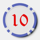 スノーウーマンブルー10ストライプのトランプのポーカーチップ ポーカーチップ (裏面)