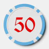 スノーウーマンライトブルー50ストライプのトランプのポーカーチップ ポーカーチップ (裏面)