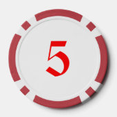 スノーウーマンレッド5ストライプのトランプのポーカーチップ ポーカーチップ (裏面)