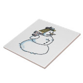 スノーウーマン大型セラミックタイル タイル (側面)