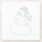 スノーウーマン澄んガラスコースター ガラスコースター (裏面)