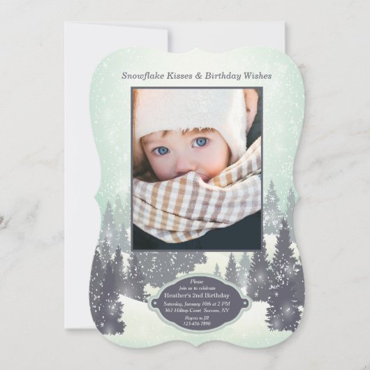 スノーウーランドスケープフォト招待状 招待状 (正面)