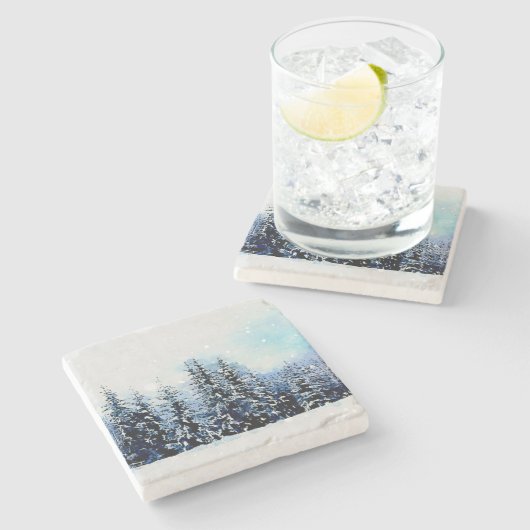 スノーエバーグリーンフォレスト4x4ストーンコースター ストーンコースター (横)