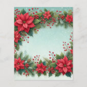 スノーエバーグリーンポインセティアフレームスクラップブック紙 (裏面)