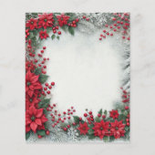 スノーエバーグリーンポインセティアフレームスクラップブック紙 (正面)