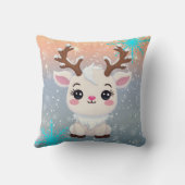 スノーエルク かわいい プリント クッション (裏面)