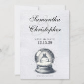 スノーエレガントグローブ婚約リングや輪 セーブザデート (正面)