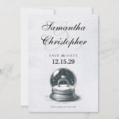 スノーエレガントグローブ婚約リングや輪 セーブザデート (正面)