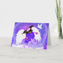 スノーエンジェルウインナソーセージドッググリーティングカード カード