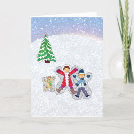 スノーエンジェルスのグリーティングカード シーズンカード