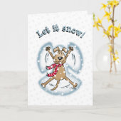 スノーエンジェルドッグおもしろいかわいいクリスマスホリデーおもしろい カード (黄色い花)