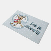 スノーエンジェルドッグおもしろいかわいいクリスマスホリデーおもしろい ドアマット (アングル)