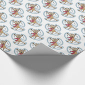 スノーエンジェルドッグおもしろいかわいいクリスマスホリデーおもしろい ラッピングペーパー (コーナー)