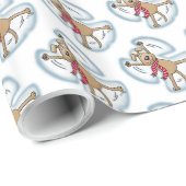 スノーエンジェルドッグおもしろいかわいいクリスマスホリデーおもしろい ラッピングペーパー (ロールコーナー)